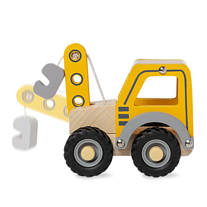 Игрушечный трактор с краном LUKNO, жёлтый